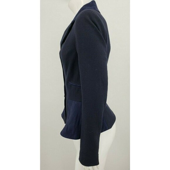 Cosa Nostra By Jeffrey Sebelia Womens Blazer Size Small Navy Blue Fitted Jacket - Picture 5 of 7